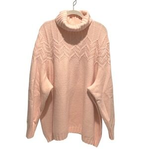 Isaac Mizrahi Live! Pink Turtleneck Sweater Women's 5X Extra‎ Plush Comfy